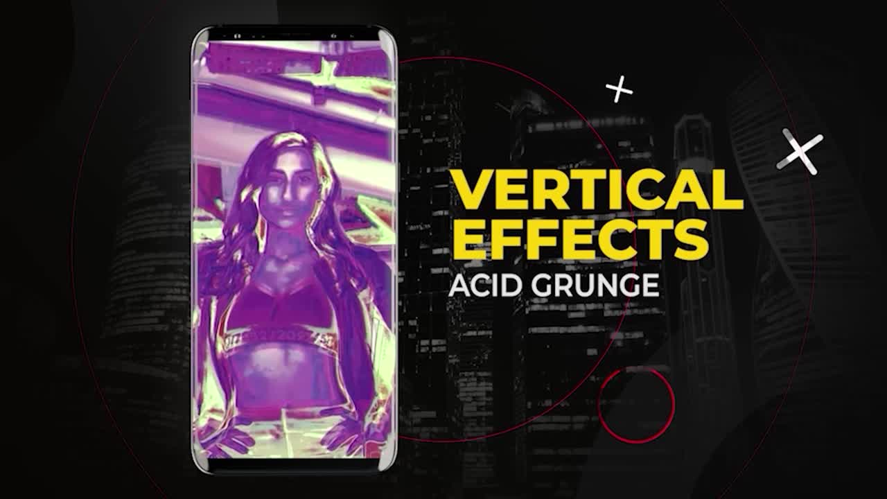 Effetti grunge acidi verticali