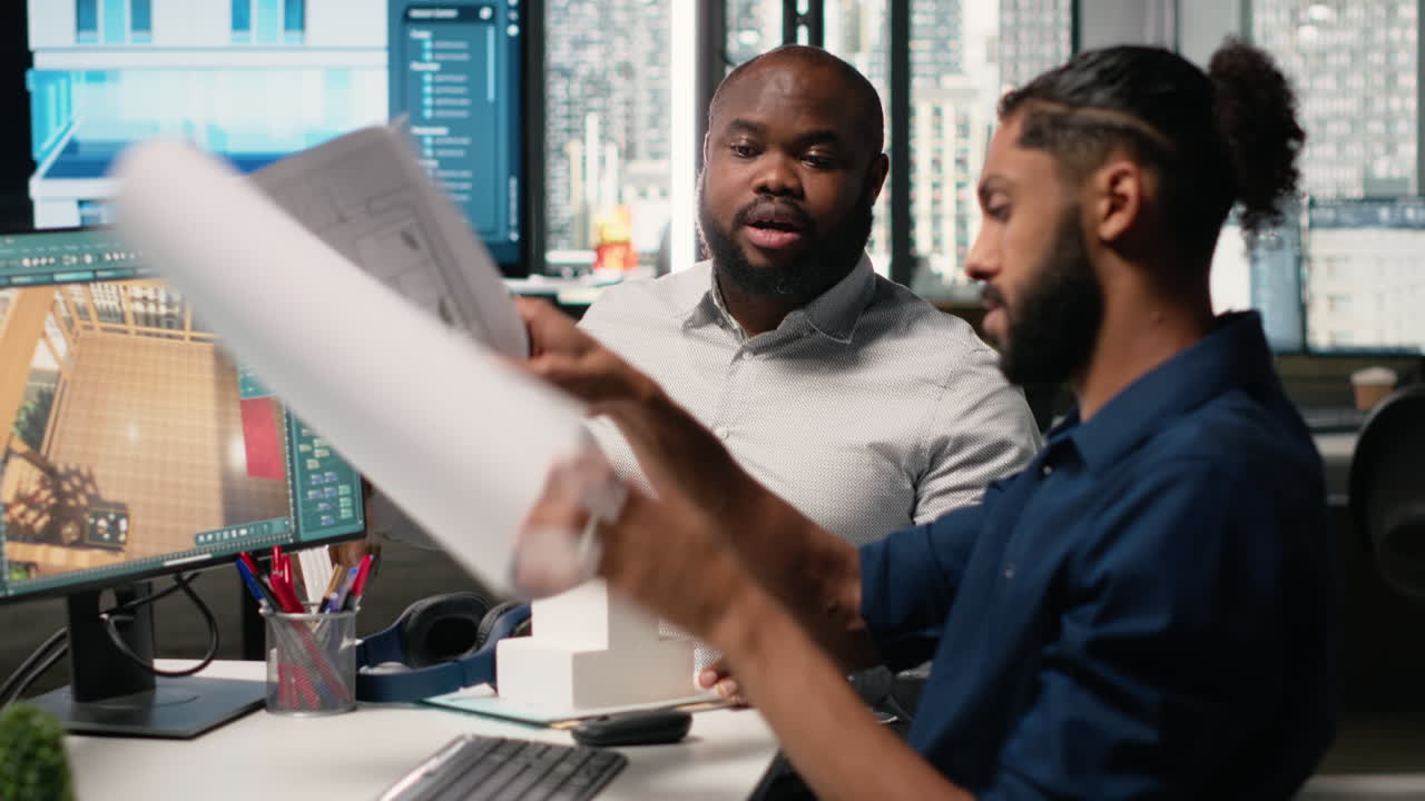 Vertical Video Engineer and designer working together on real estate interior design