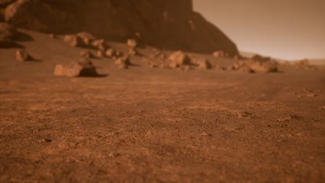 fantastic martian landscape in rusty orange shades