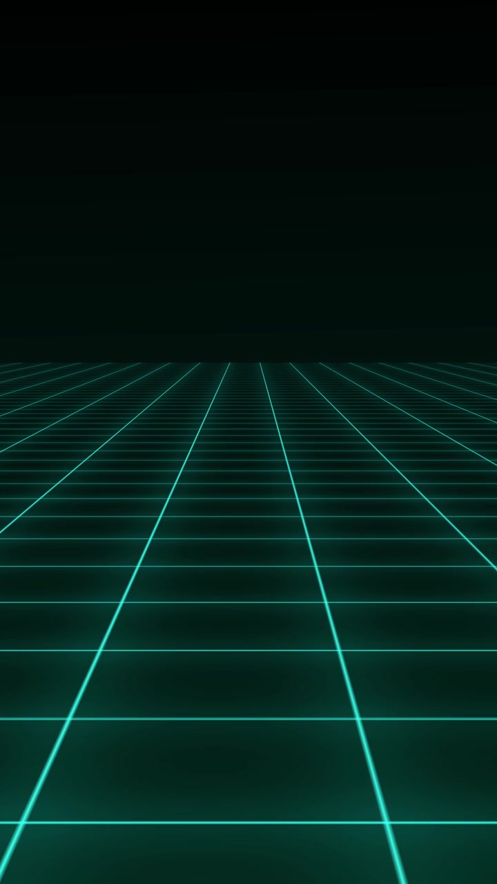 Retro-futuristisk neongitter, der bevæger sig i perspektiv