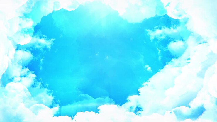 White blue cumulus clouds moving in the blue sky weather light clouds change shape in cloud space