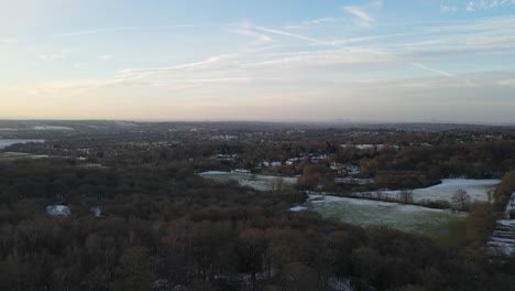 epping forest en invierno londres en pan aéreo a distancia