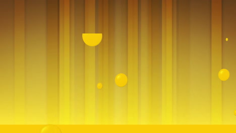 animation of yellow bubbles filling window over yellow striped wallpaper with yellow bar