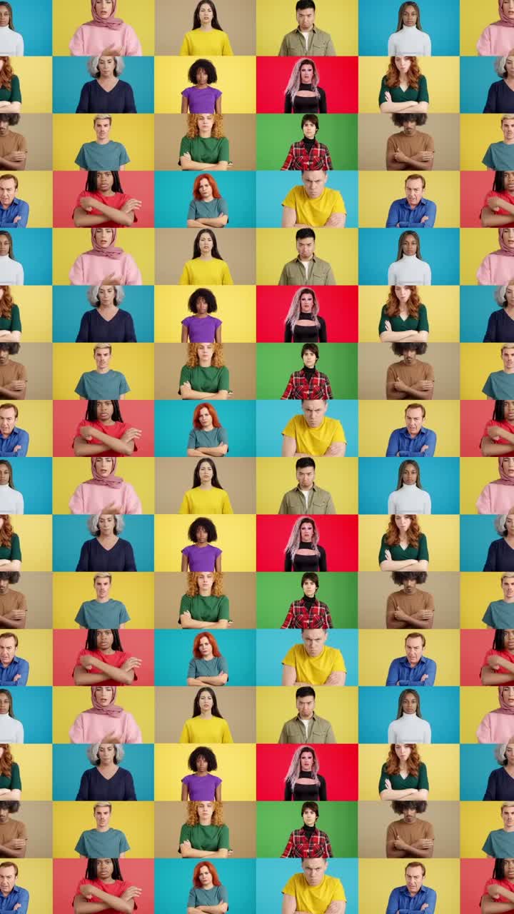 Diverse People Expressing Emotions in a Grid