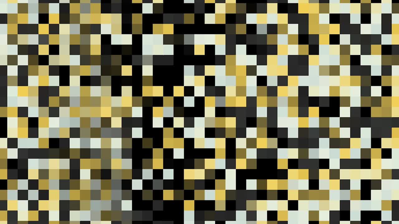 fondo fluido pixelado colorido, bucle sin costuras. animación. filas abstractas de cuadrados planos parpadeantes que se mueven sobre un fondo negro