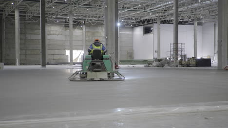 concrete floor finishing in a warehouse