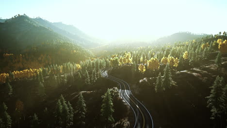scenic mountain road in autumn
