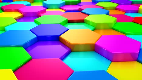 animated colored hexagons