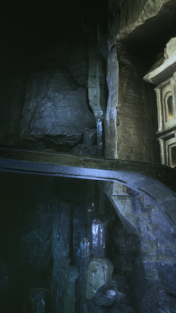 cueva oscura con cristales