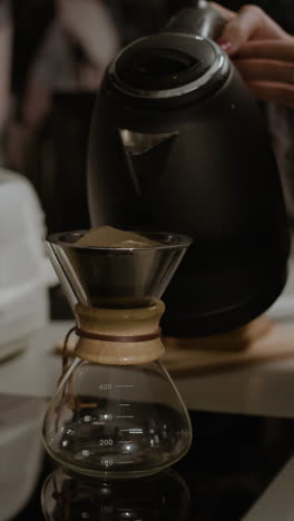 pour over coffee brewing