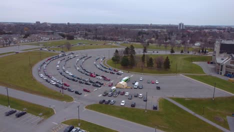 vista aérea covid-19 unidad de tercera dosis hasta el 18 de diciembre de 2021 kingston ontario canadá