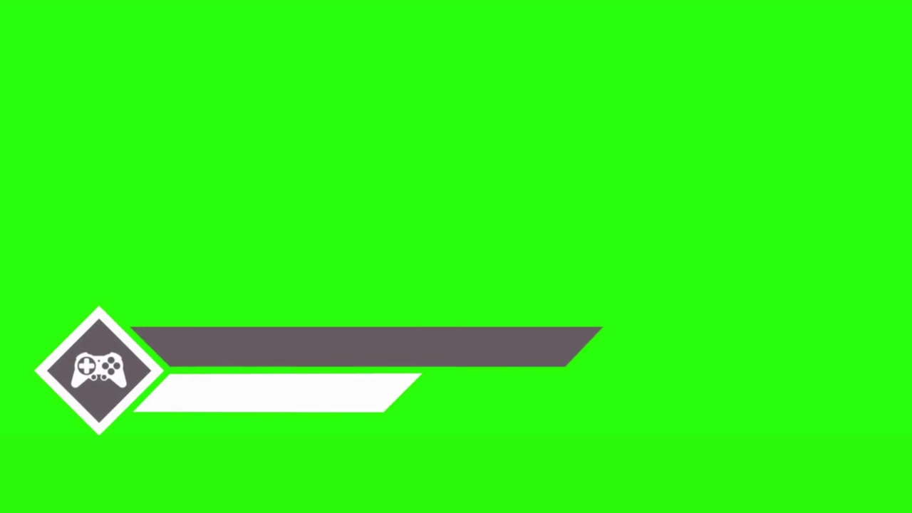 Animated Lower Third Graphic with Game Controller Icon on Green Screen