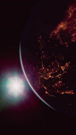 amanecer sobre la tierra desde el espacio