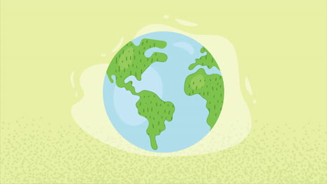 mundo planeta tierra ecología animación