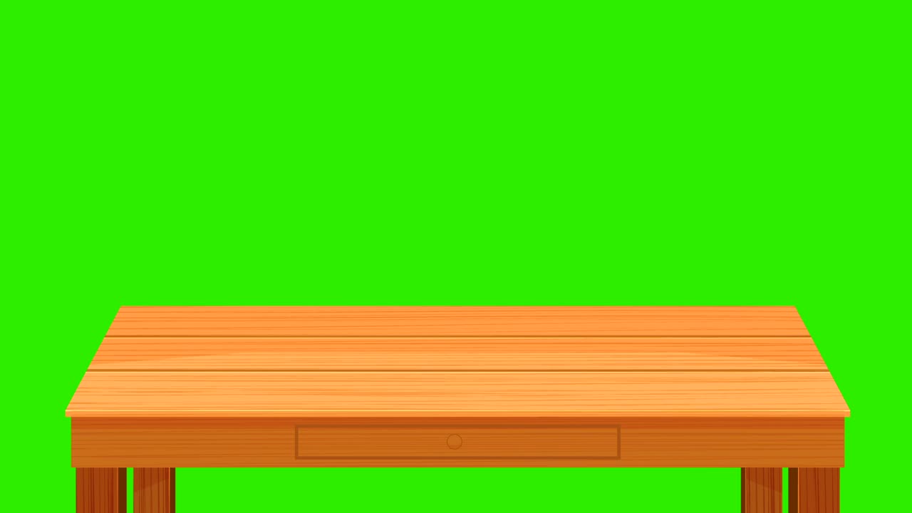 초록색 스크린의 책상 위에 책 어리로 떨어지는 책