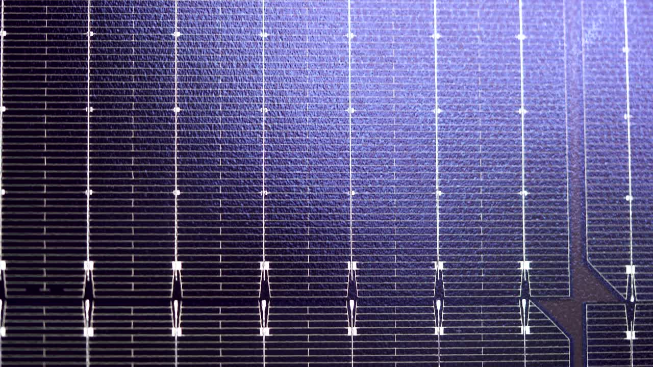 태양 패널에 대한 태양 반사 클로즈업
