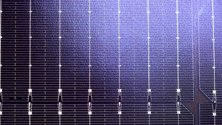 Close up of sun reflection on solar panel
