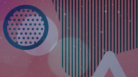 animación de círculos, rayas y puntos sobre fondo rosa