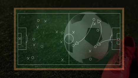 Animación-Del-Plan-De-Juego-A-Bordo-Sobre-Calzado-Deportivo-Y-Fútbol.