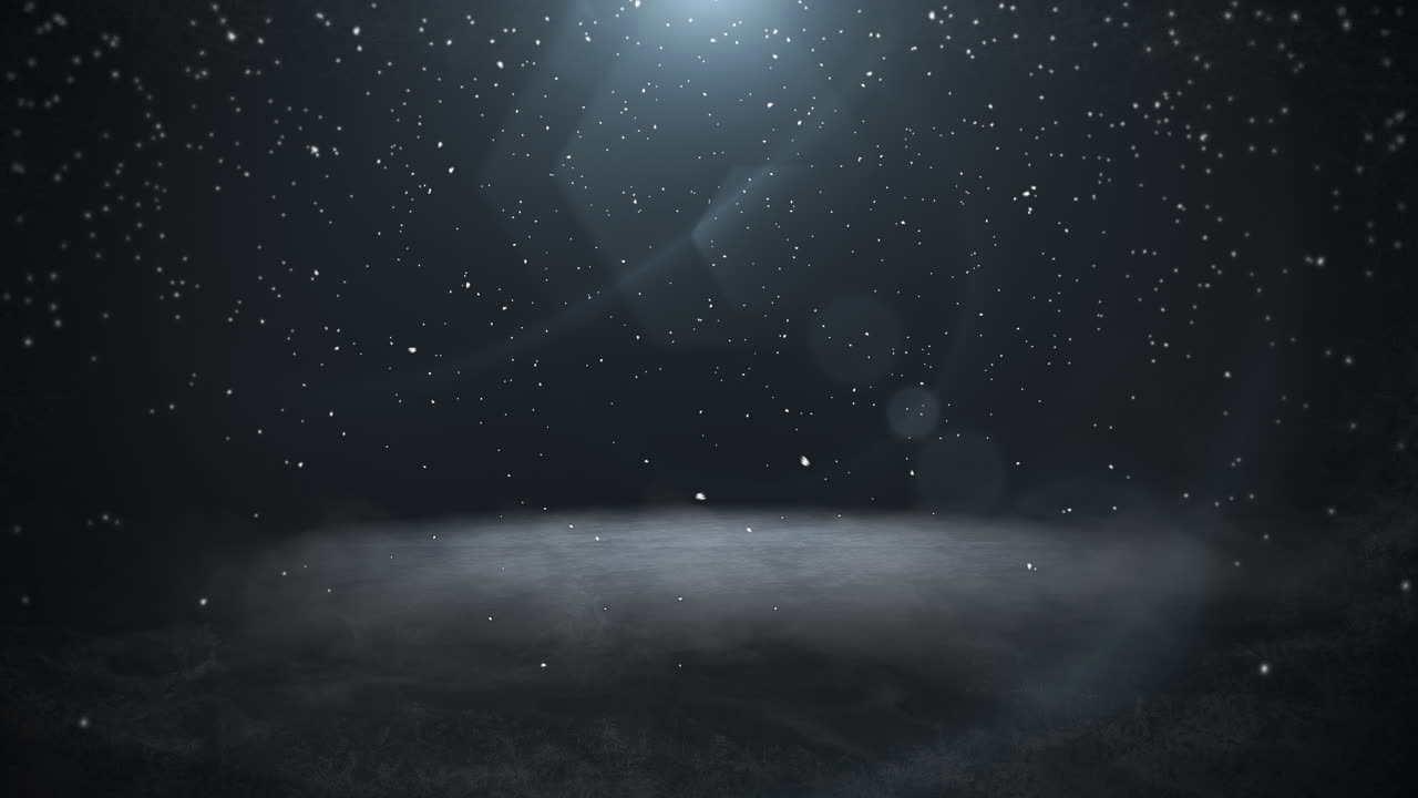 애니메이션 클로즈업 하얀 눈송이와 빨간 공 2