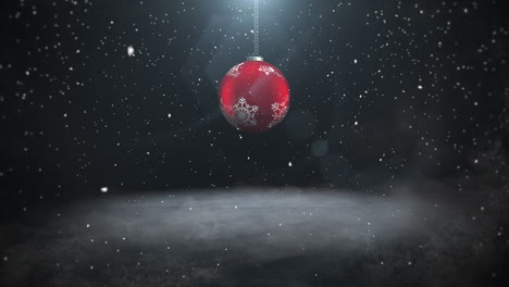 animated close up white snowflakes and red balls 2