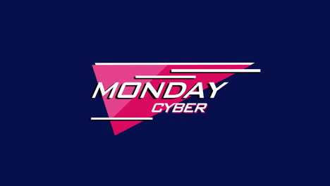 Cyber-Monday-text-with-lines-and-triangle-on-blue-modern-gradient