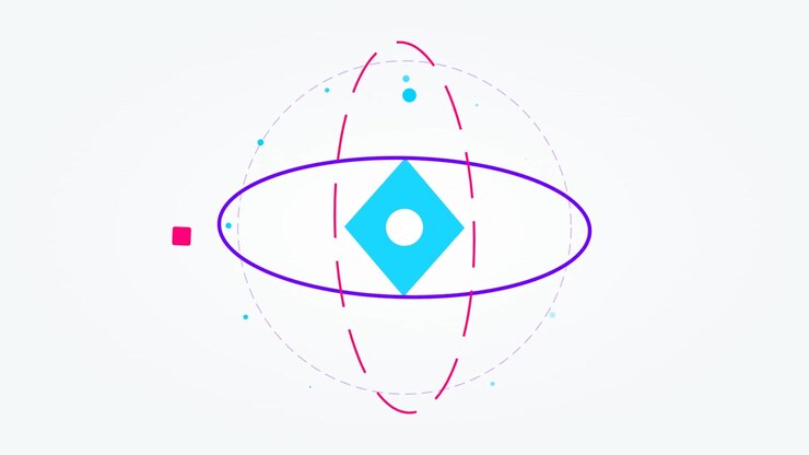 Abstract Motion Graphic of Rotating Geometric Shapes
