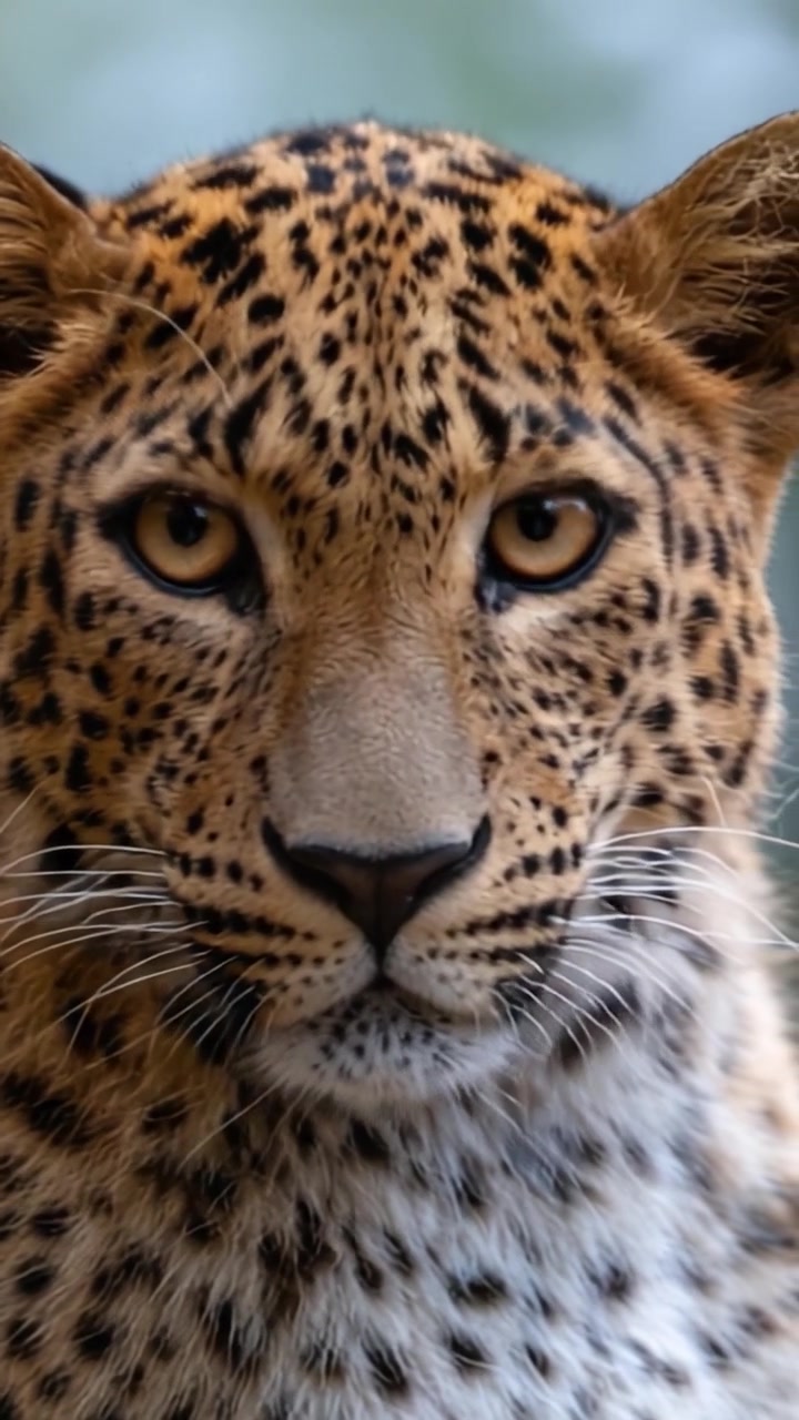 Görkemli bir leoparın çarpıcı özelliklerini ve ikonik benekli postunu iki farklı perspektiften sergileyen büyüleyici yakın çekimler