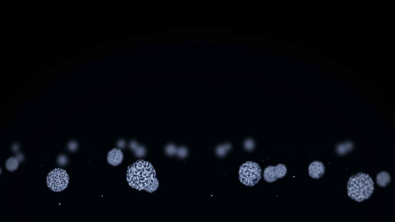 구형의 바이러스 세포 - 감염을 일으키는 병원성 바이러스 - 인간 바이러스의 루프 애니메이션 - 박테리아 미생물 - 바이러스 질병 발병