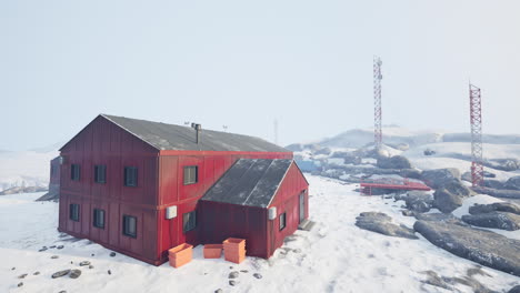 red research station in antarctica