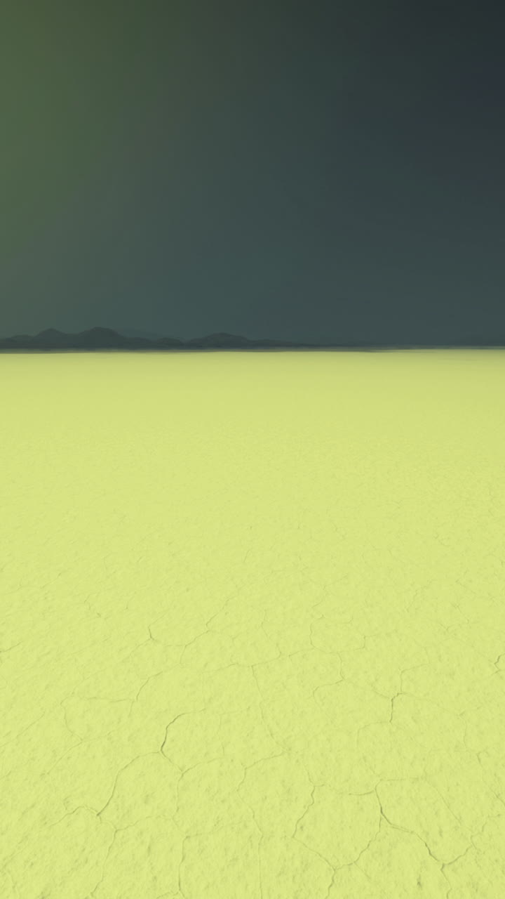 Vivid landscape with atmospheric mood dry saltflat beneath vibrant green sky