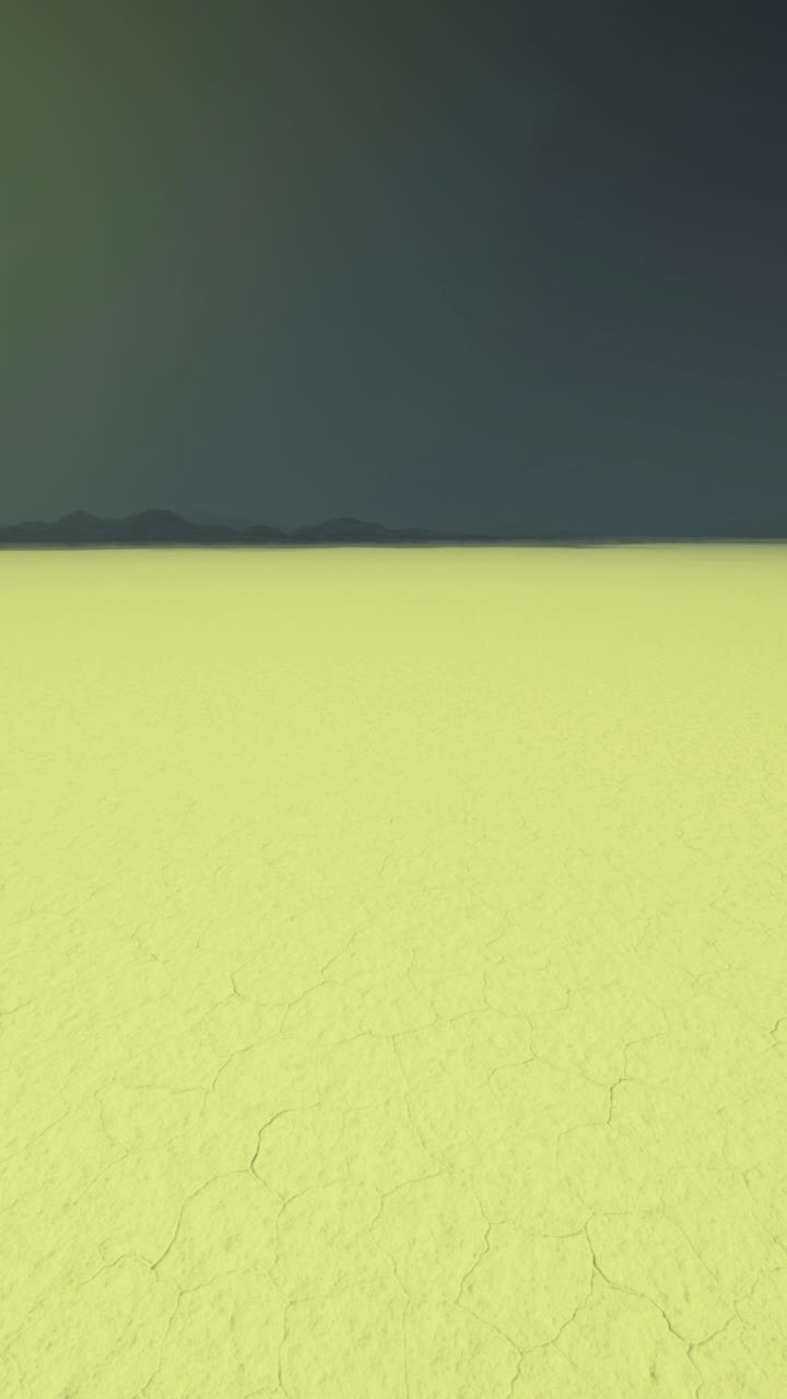 Vivid landscape with atmospheric mood dry saltflat beneath vibrant green sky