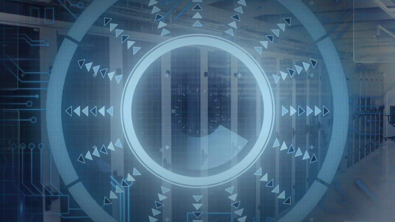 컴퓨터 서버를 통해 데이터 처리 및 범위의 애니메이션