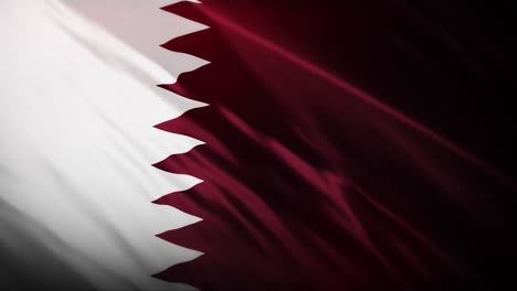 Fondo-De-Bucle-De-Pantalla-Completa-De-La-Bandera-De-Qatar-Ondeando-En-El-Viento