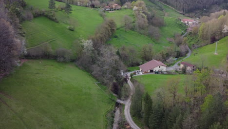 bucolic rural homes in green river valley in basque region of spain