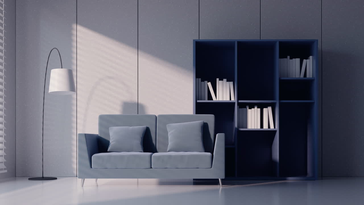거실의 소파 3d 렌더링
