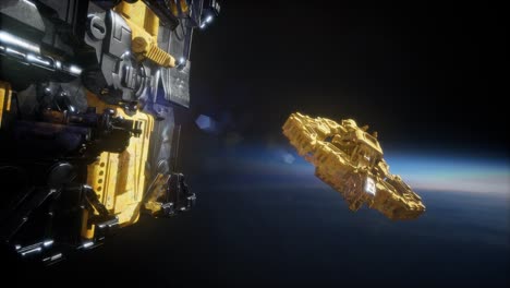 una enorme nave espacial muy detallada