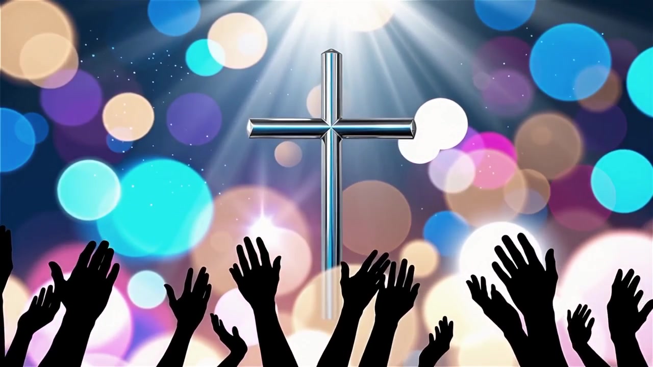 Christian Cross Heavenly Light Worship Background