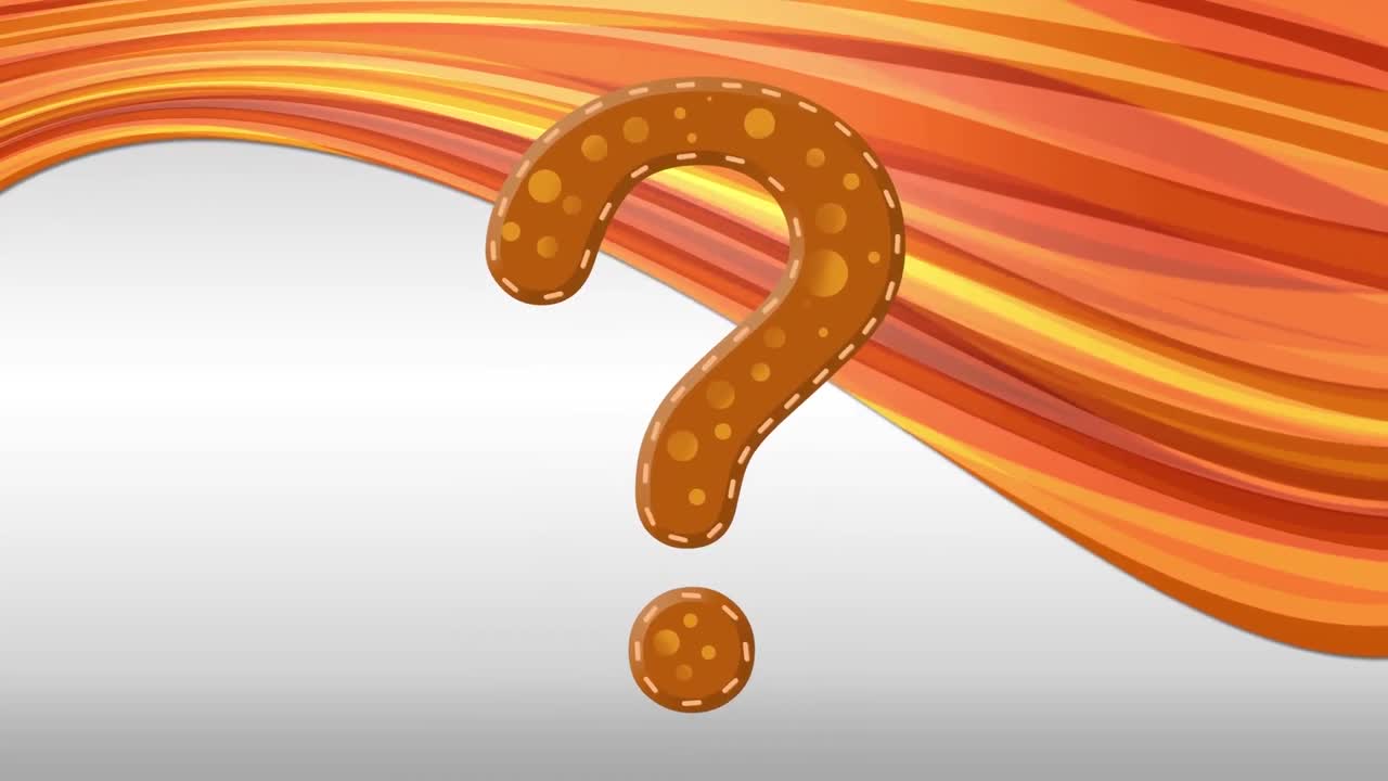 색 배경에 오렌지색 선 위에 질문표의 애니메이션