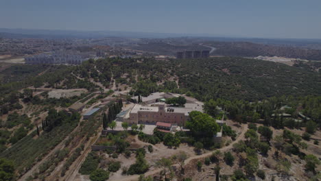 The-isolated-and-mountainous-area-of-Beit-Jimal-Catholic-Monastery---it-identified-with-the-burial-place-of-Rabbi-Gamaliel---it-located-near-Beit-Shemesh,-Israel