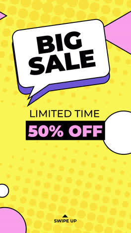 big sale poster with 50% off