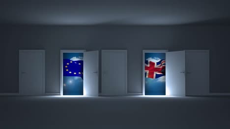 two doors choice between europe and united kingdom