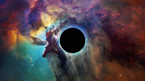 Gravitationslinseneffekt-In-Der-Nähe-Eines-Schwarzen-Lochs,-Elemente-Dieses-Von-Der-NASA-Bereitgestellten-Bildes,-Zentriert,-Lang