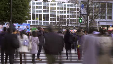 timelapse at a busy pedestrian crossing