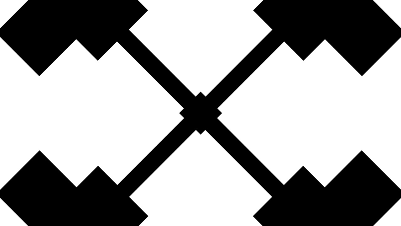 Abstract Geometric Animation of Expanding White Shapes on Black Background