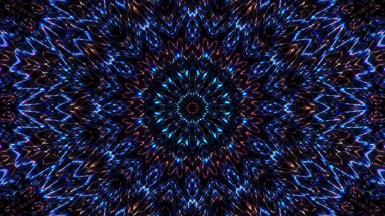 movimiento de onda de línea, forma de círculo colorido, sobre un fondo negro