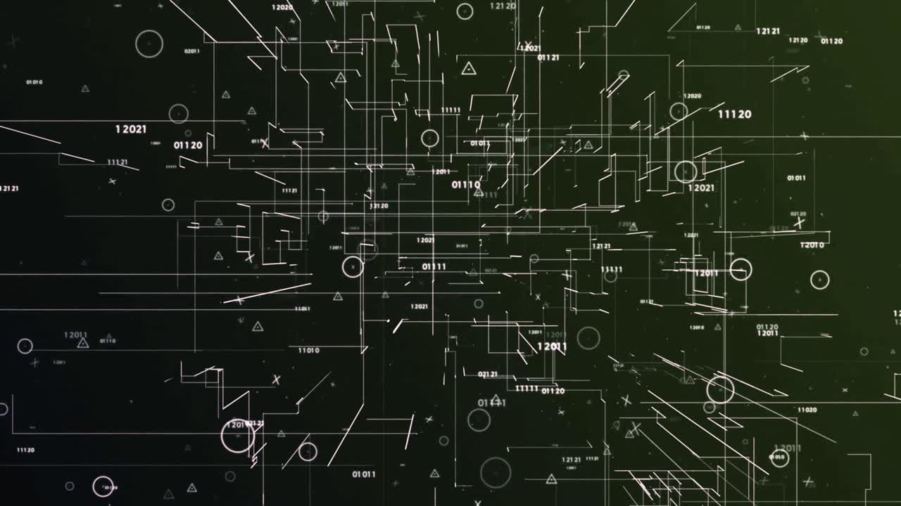 Animated Abstract Technology Background with Data and Lines