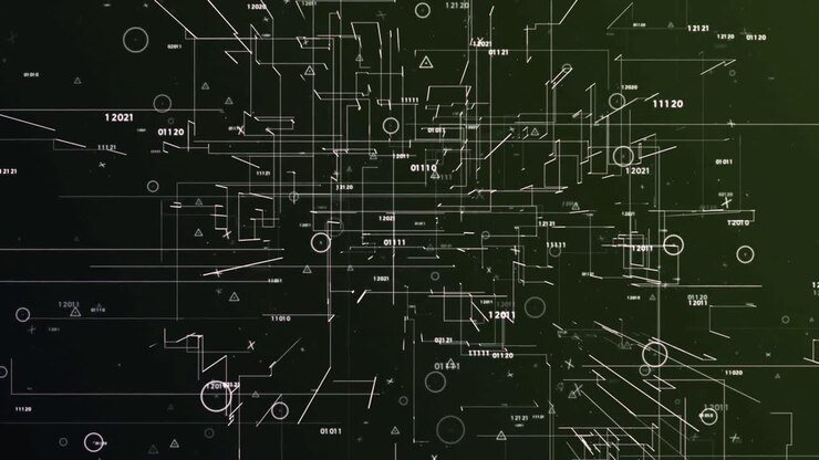 Sfondo Tecnologico Astratto Animato con Dati e Linee