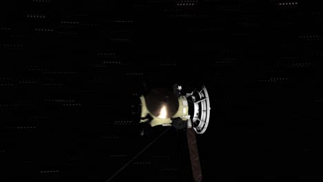 renderizado animado 3d cgi de alta calidad de la nave espacial cassini atravesando las profundidades del sistema solar en su camino hacia el planeta saturno
