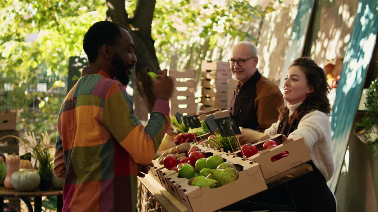 People at a Fruit and Vegetable Stand